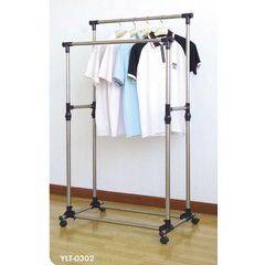 Stainless Steel DOUBLE RAIL - TELESCOPIC Clothes Rack, LARGER than others, see spec's!!!