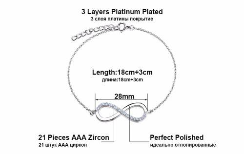 ***ELEGANT*** GENUINE Austrian Cubic Zirconia Luxury Infinity Bracelet **FREE VELVET POUCH