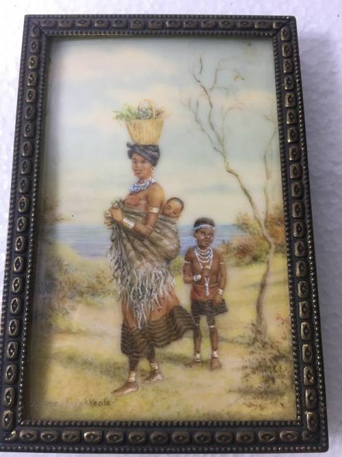 A Diana Mallet-Veale African Mother and Child Miniature Painting