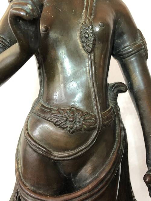 A LARGE ANTIQUE BRONZE STATUE FROM SOUTH EAST ASIA CIRCA 1920
