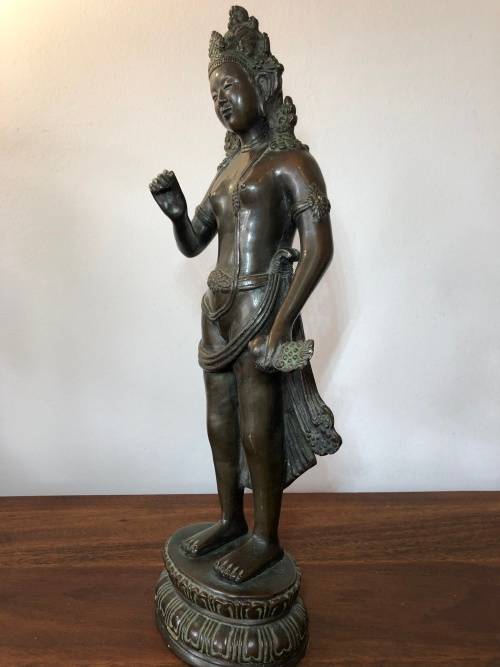 A LARGE ANTIQUE BRONZE STATUE FROM SOUTH EAST ASIA CIRCA 1920