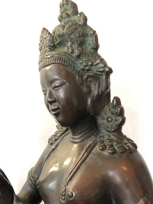 A LARGE ANTIQUE BRONZE STATUE FROM SOUTH EAST ASIA CIRCA 1920