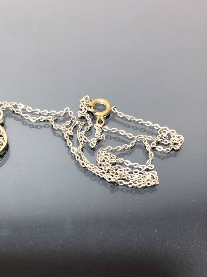 Egyptian Revival Art Deco Rose Gold and Silver Necklace