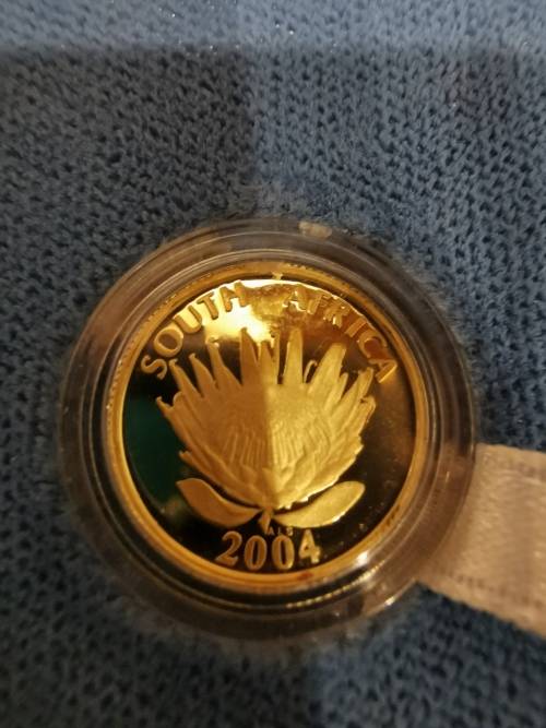 2004 "Ten Year Anniversary of a Democratic SA" - Protea Proof Set - Gold 1oz + 1/10th oz + Silver R1