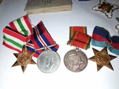 Gold and Sterling silver Medals and WW2 Medal set. 4   ALL FOR ONE BID