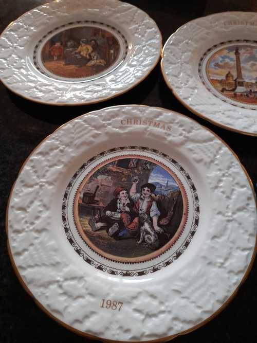 Three  plates and Royal Dalton The Royal Dalton has been repaired on the arm