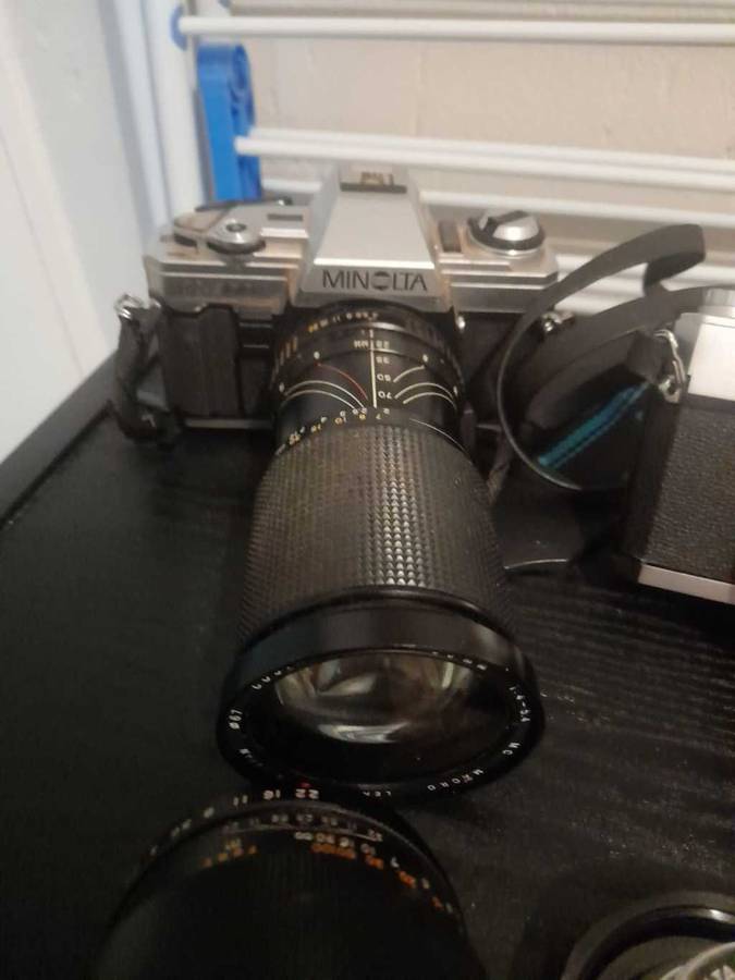 Vintage film camera lenses as is bargain box