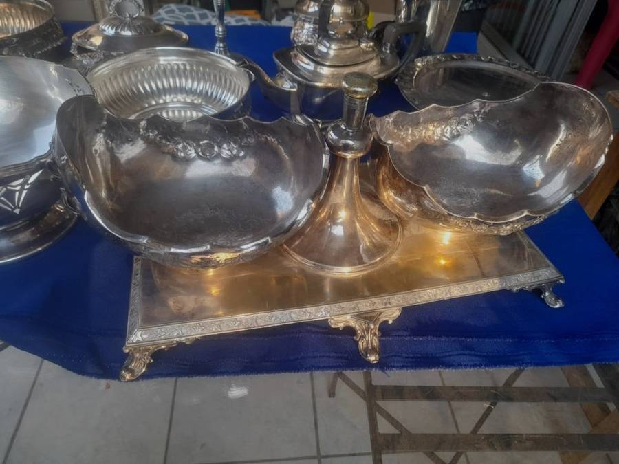 Silver Plate Ware  14 Piece Tea Pot and more one bid for all