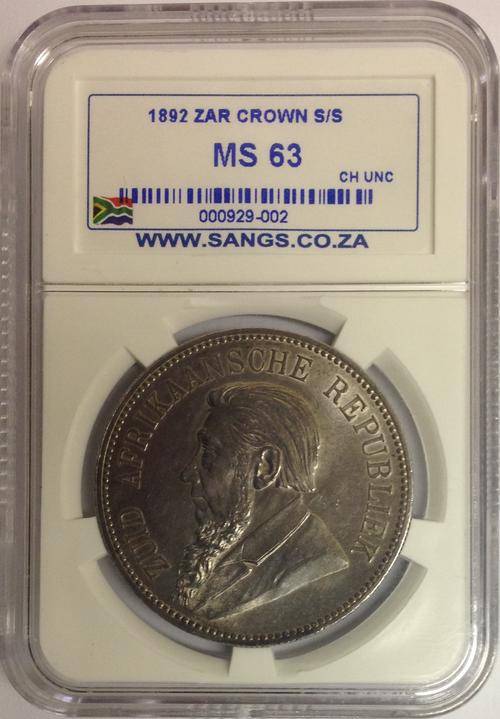 ZAR 1892 Single Shaft Crown SANGS MS63
