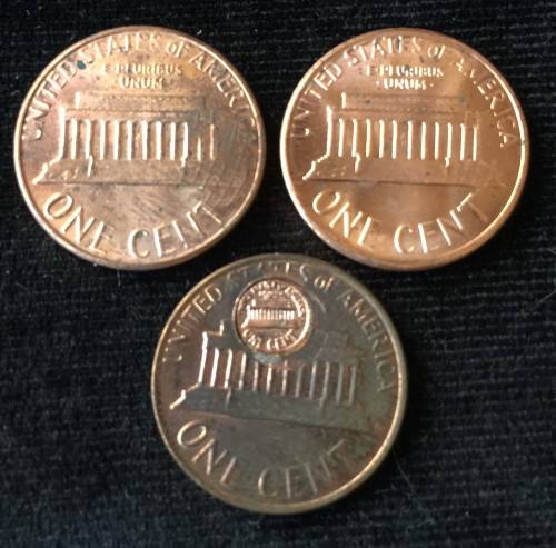 3 x US PENNIES, Over Struck