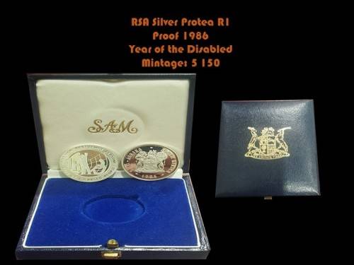 1986 YEAR OF THE DISABLED SILVER PROOF R1