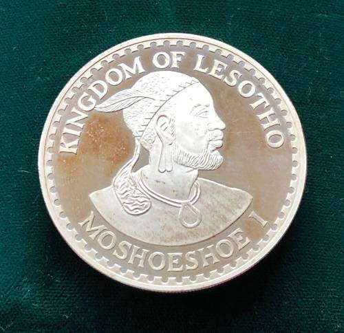 1980 Kingdom Of Lesotho 1oz Silver 50 Maloti Coin