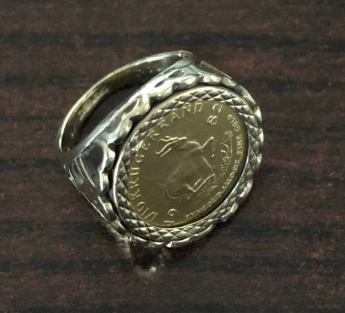 Gold 1/10oz KRUGERRAND Coin Ring