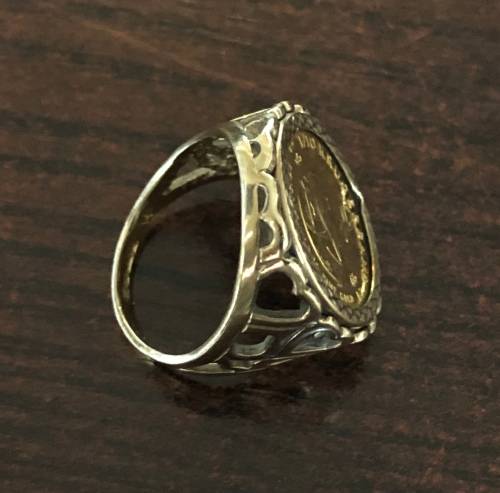 Gold 1/10oz KRUGERRAND Coin Ring