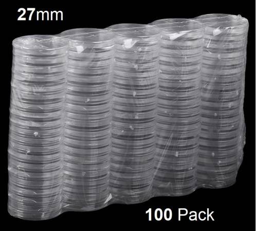 Clear Round Coin Capsules (27mm)