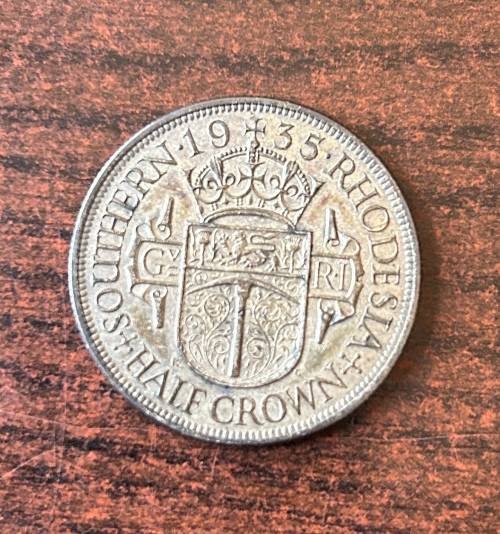 1935 Southern Rhodesia SILVER Half Crown