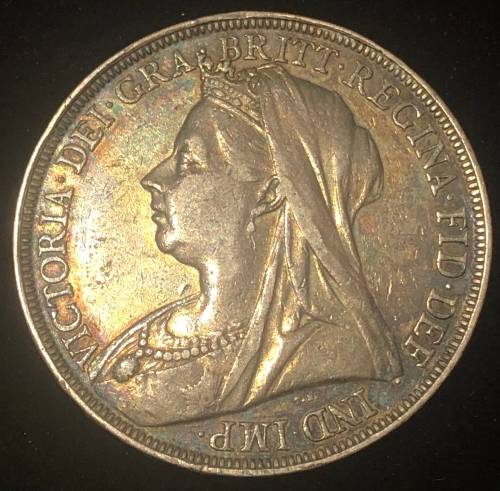 1895 Silver Great Britain Crown.