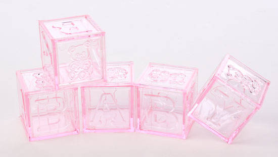 Pink Baby Blocks (to fill with sweets)