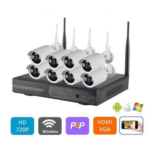 HD 8 Channel 720P Wireless IP Camera CCTV Security Surveillance System NVR KIT