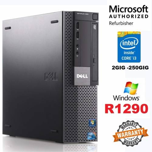 DELL OPTIPLEX 980 DESKTOP COMPUTER PACKAGE, INTEL CORE I3 3.0 GHZ, 2GB RAM, 250GB HDD, DVD, WINDOWS
