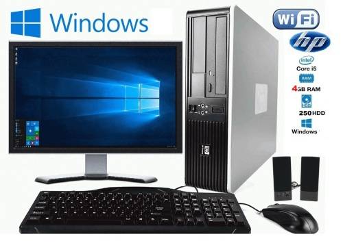 HP DESKTOP PC CORE i3 , 4GB RAM, 250GB HD, DVD-RW, 19` lcd + wifi WIN  ETC