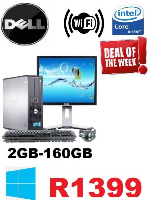 DELL OPTIPLEX  - SFF -CORE2DUO  - 2GB RAM - 160GB HDD + 17INCH - DELL - LCD - COMPUTER SET -