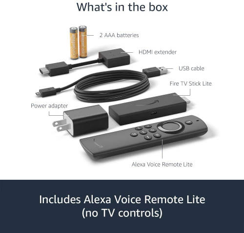 Fire TV Stick Lite with Alexa Voice Remote Lite (no TV controls) | HD streaming device 2020 release