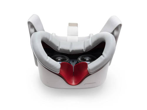 VR Cover Facial Interface and Foam Replacement Set for Oculus Quest 2 (Dark Red and White)