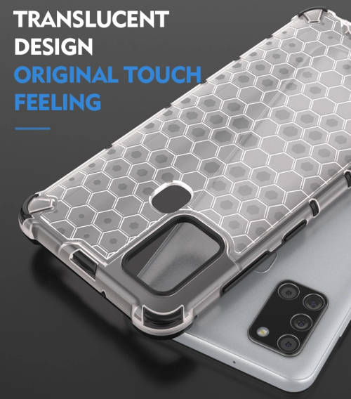 Samsung Galaxy A21S Shockproof Honeycomb Cover - Transparent **Sale**