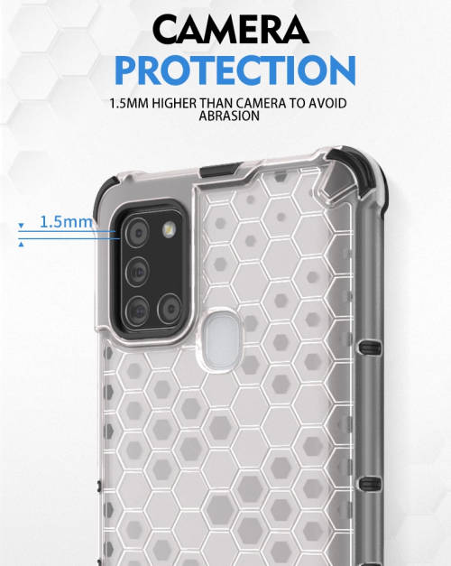 Samsung Galaxy A21S Shockproof Honeycomb Cover - Transparent **Sale**