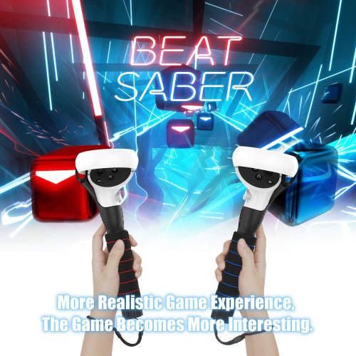 AMVR Dual Handles Extension Grips for Oculus Quest Quest 2 Rift S Controllers Playing Beat Saber