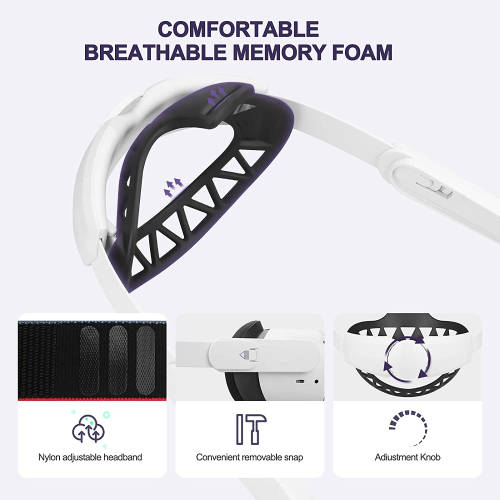 MASiKEN Soft Head Strap for Oculus Quest 2 with Soft Head Back Pad