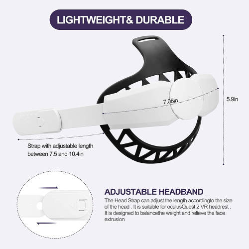 MASiKEN Soft Head Strap for Oculus Quest 2 with Soft Head Back Pad