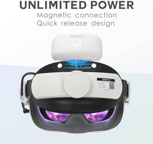 BOBOVR M1 Pro Battery Pack Head Strap for Oculus Quest 2 with 5200mah Replaceable Power Bank