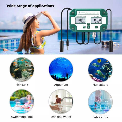 WIFI Control Smart Life Tuya Water Quality Detector 6 IN 1 TDS/EC/PH/Salinity/G.S/Temperature Tester