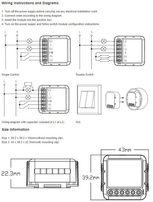 Smart Life Tuya Zigbee 2CH 10-100W LED Light No Neutral Mini Switch Circuit Breaker