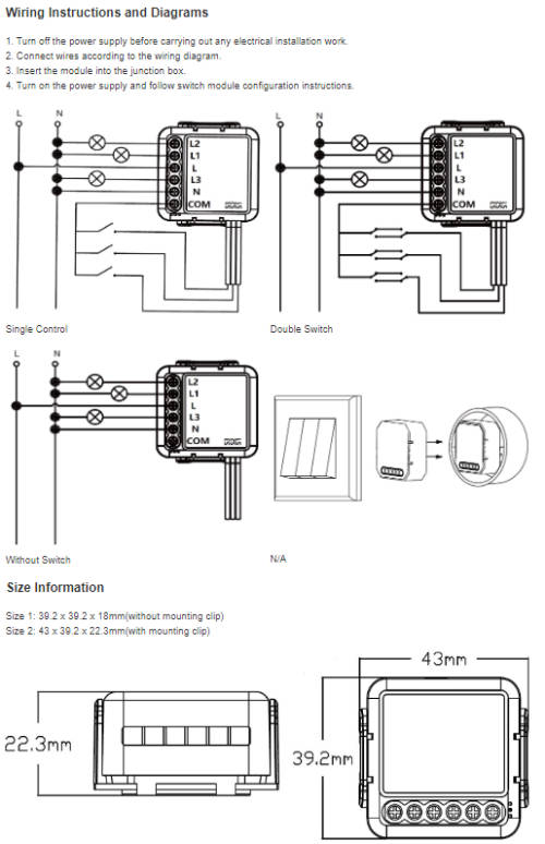 Smart Life Tuya WIFI 3CH 150W LED Light / 3.3A 700W Appliance Neutral Mini Switch Circuit Breaker