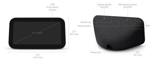 Echo Show 5 (3rd Gen, 2023 release) Smart display with deeper bass and clearer sound | Glacier White