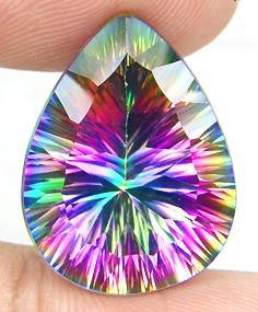 14.36ct  Millennium Cut Rainbow Quartz