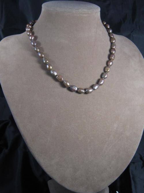 HUGE 12mm gold freshwater pearl necklace