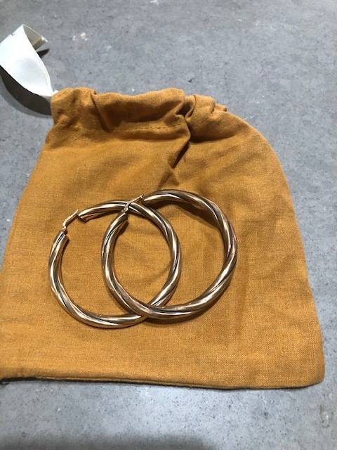 9ct Yellow Gold Hoop Earrings - 10g