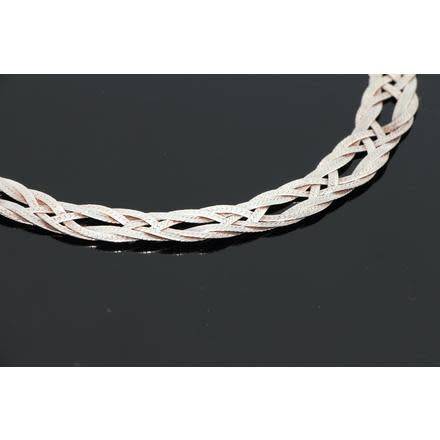 SILVER DESIGNER MILOR, 925 SILVER BRAIDED NECKLACE