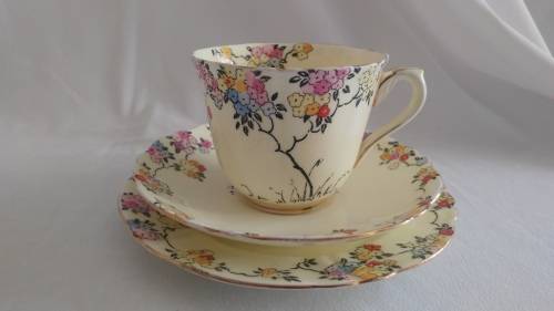 Flower power Crown Staffordshire Tea Trio