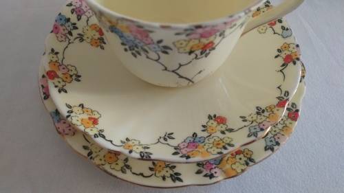 Flower power Crown Staffordshire Tea Trio