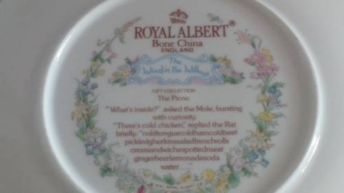 Royal albert Wind in the Willows plate picnic based on the famous book by Kenneth Grahame