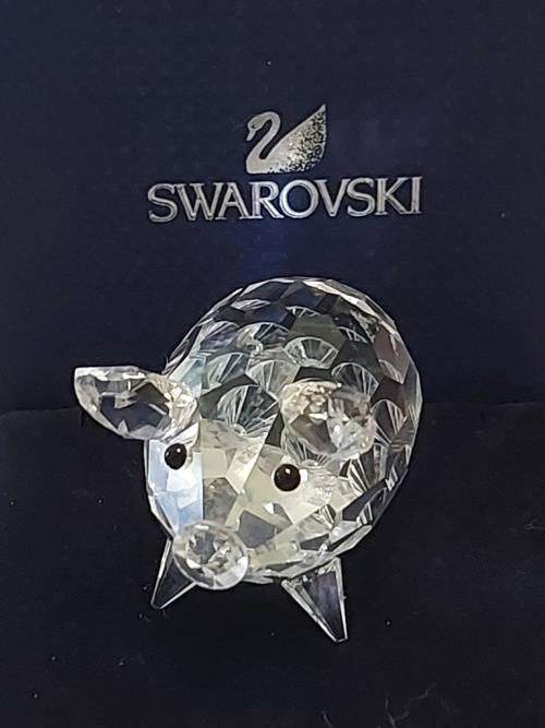 Classic Swarovski crystal pig large figurine
