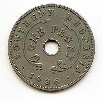 1936 SOUTHERN RHODESIA PENNY
