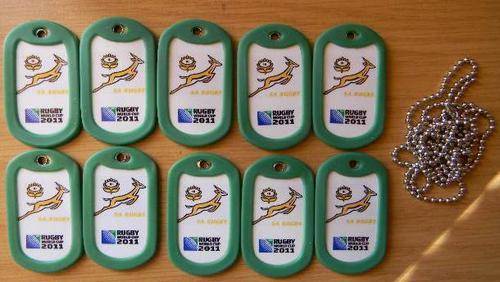Rugby World Cup 2011 Dog Tags, Springboks