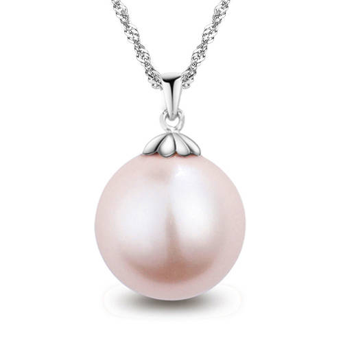 Genuine Sterling Silver Women Natural Pearl Pendant Choker