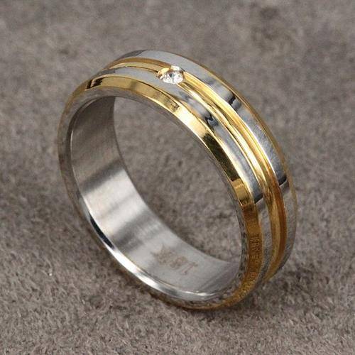 18K Gold Plated High Quality Ring Titanium Steel Men Ring
